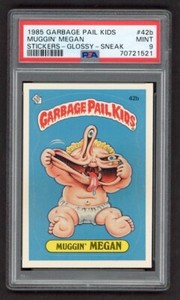 1985 Garbage Pail Kids GPK #42b Muggin Megan Glossy Sneak PSA 9 MINT OS Series 2
