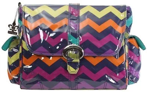 Kalencom Diaper Bag Rainbow Zigzag, Bottle Bag, Change Pad, Zipper Bag 16x6x12"H - Picture 1 of 1