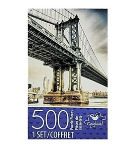 Cardinal 500 Pieces Jigsaw Puzzle Manhattan Bridge, New York, NY, New - Picture 1 of 2