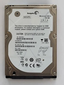ST9250827AS, PN: 9DG134-188, SN: 5RG7K411, WU, FW: 3.AAA, Seagate 250Gb 2.5" HDD - Imagen 1 de 2