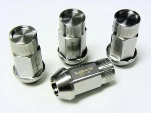VMS 16 CLOSED END STAINLESS STEEL DRAG RACING EXTENDED LUG NUTS 12X1.5MM TUNER - Picture 1 of 4