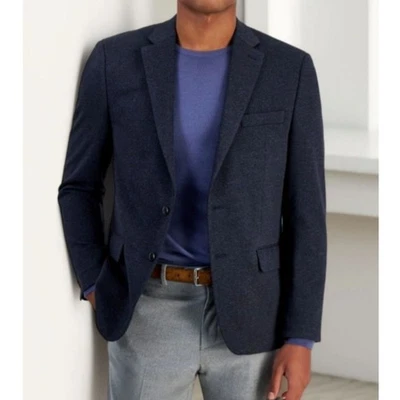Michael Kors Kent Sport Coat Men's Size 50R Navy Stretch Herringbone Tailored - Image 1 of 4