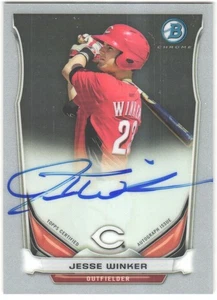 2014 Bowman Jesse Winker #BCAP-JW Chrome Prospekt Autogramme AU - Bild 1 von 2