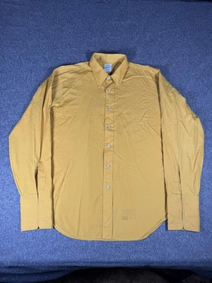 Винтажная мужская рубашка Arrow Madison Avenue 16,5 желтая Sanforized французские манжеты 50-е - Изображение 1 из 4