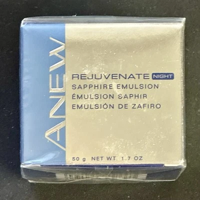 Crema emulsión de zafiro nocturno rejuvenecedora Avon Anew 1,7 oz stock retirado sellado Foto 1 de 4