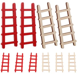 10 Pcs Mini Wooden Ladder Miniature House Accessories Toy Furnishing - Picture 1 of 10