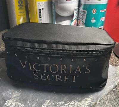 NUEVO CON ETIQUETAS Victoria's Secret Negro Bling FUNDA DE TREN 3 piezas Bolsa de Maquillaje Bolsa de Viaje Foto 1 de 4