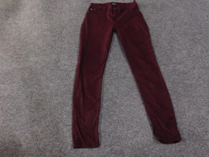 Pantalones de mezclilla Hudson Krista súper ajustados para mujer 28 borgoña elásticos de pana L34 - Imagen 1 de 12