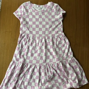 Gap Kids Checked T-shirt Dress Tiered Short Sleeve Girls Size M 8 - Picture 1 of 7