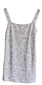 Designer Party Dress Emory Park Bust 34" White/Multi Iridescent Sequins Mini NWT - Picture 1 of 7