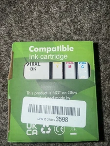 Cartuchos de tinta 4pk 910XL para HP OfficeJet Pro 8010 8015 8020 8021 8022 8025 8028 - Imagen 1 de 3