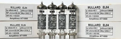 MULLARD EL84 hecho en Gt. Británico AMPLITREX AT1000 PROBADO 1MQ Foto 1 de 4