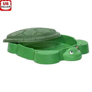 Schildkröte Sandkasten mit abnehmbarem Deckel & vier Sitzen Outdoor Spaß & fantasievolles Spielen Neu - Bild 1 von 10