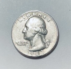 1983 P Quarter Error Coin, “Spitting Eagle” Quarter Error, Die Clash Error - Picture 1 of 3