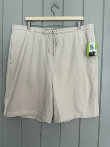 NWT DSG Men's Everyday Gym Short 2XL Beige Ivory Drawstring Waist Pull-On 9" New - Picture 1 of 5