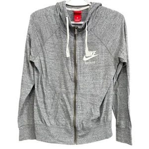 Nike Full Zip Hoodie Jacket Women's Small Gray Just Do It Athletic Activewear - Picture 1 of 5