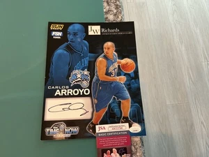Carlos Arroyo NBA Orlando Magic  Hand Signed Autograph  Photo JSA CERT - Picture 1 of 1