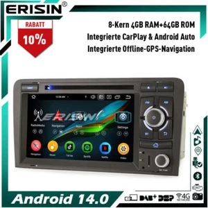 8-Kern 64GB Android 14 GPS Autoradio DVD Navi CarPlay für AUDI A3 S3 RS3 RNSE-PU - Bild 1 von 24