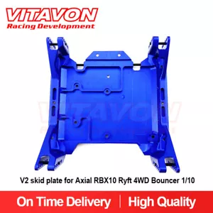 VITAVON CNC Alu 7075 skid plate for Axial RBX10 Ryft 4WD Bouncer 1/10 Blue - Picture 1 of 4