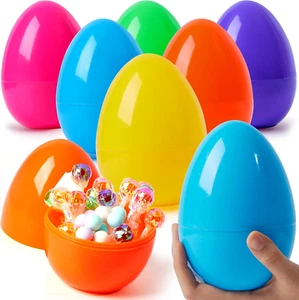JOYIN 6 Pcs Large Plastic Easter Eggs, 6 Inches Colorful Jumbo Eggs Fillable - Picture 1 of 12