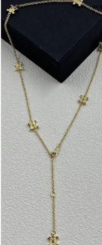 Collana Catena Celine Vintage Maillon Trionphe Oro Spessa Ottone Logo Choker