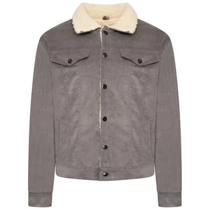 Mens Cord Sherpa Trucker Borg Lined Winter Jacket Western GREY M L XL XXL JOE - Picture 1 of 4