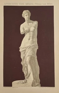1895 Antica Stampa = VENERE di MILO = Louvre Parigi = CROMOLITOGRAFIA # - Picture 1 of 1