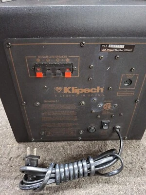 Klipsch Promedia 2.1 THX Speaker woofer AS IS For Parts Repair Powers On READ - Image 1 of 4