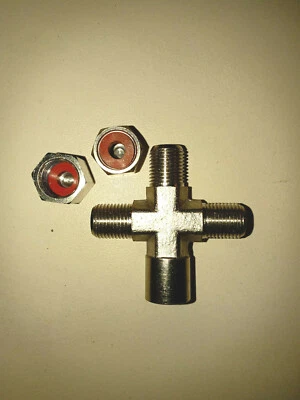 Kreuzverschraubung 3x 1/8' Stecker + 1X1/8' Buchse (zum Anschluss von 3 Airbrushs) - Bild 1 von 2