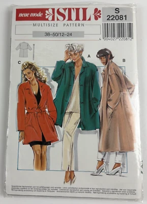 Neue Mode Coats 22081 Misses' Sz 12 14 16 18 20 22 24 Sewing Pattern UC FF OOP - Image 1 of 4