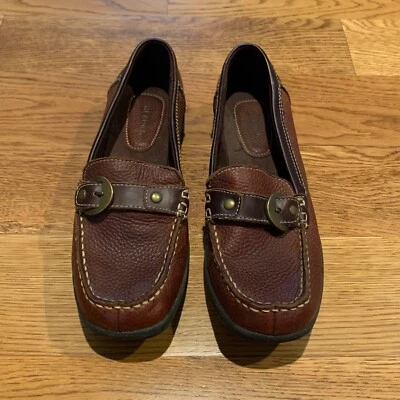 Merona ANKA 2-Tone Brown Pebbled Leather Slip On Loafer Shoes Womens 8.5 Y2K - Image 1 of 4