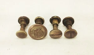 Vtg Warranted superior hand saw handle brass medallion w/ screws nut hardware - Picture 1 of 7