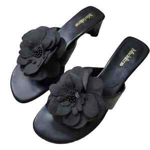 Madeline 2 inch slip on heels 8.5M black Man made materials