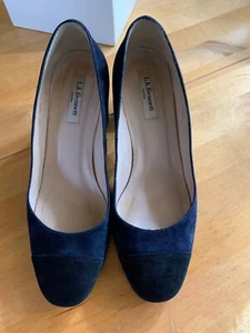 L K BENNETT NAVY/BLACK FRANCESCA SHOES 40.5/UK7.5 - Picture 1 of 7