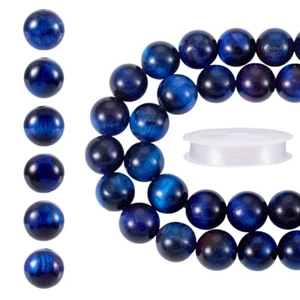 1 Juego de Cuentas Naturales Ojo de Tigre e Hilo de Cristal Elástico Hágalo Usted Mismo Kits para Hacer Joyas - Imagen 1 de 7