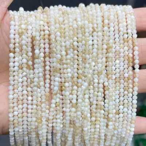 Perline sfuse rotonde conchiglia naturale 3 mm madreperla per fare gioielli collana - Foto 1 di 7