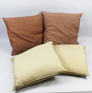 4x Kissen Bezug Seide 34 x 36 cm Füllung Federn - Bild 1 von 1