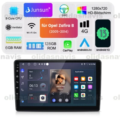 6+128GB Android 13 Carplay Autoradio Für Opel Astra H Zafira B 2004-14 Navi GPS - Bild 1 von 4