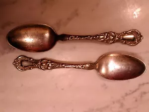 ANTIQUE 1835 R. WALLACE Sectional (2) Pair Matching Spoons - Picture 1 of 5