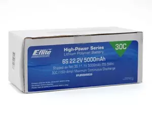 New Eflite E-Flite 5000mah 5000 6S 22.2v 30C Lipo EC5 Battery EFLB50006S30 - Picture 1 of 3