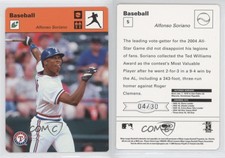 2005 Leaf Sportscasters Orange Pitching Ball /30 Alfonso Soriano #5