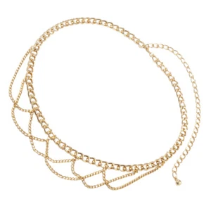 U-shaped Metal Waist Chain Belt Chains for Women Body Jewelry Trouser - Imagen 1 de 12