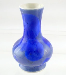 Studio Kunst Keramik blau Kristall Finish Glasur kleine Knospe Vase 3 3/8 Zoll - Bild 1 von 11