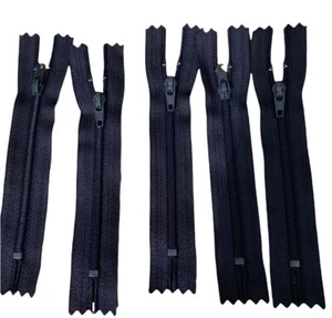 LOT OF 5 YKK #3 4.5” NYLON ZIPPERS NAVY BLUE TAPE CLOSE ENDED NEW - Picture 1 of 3