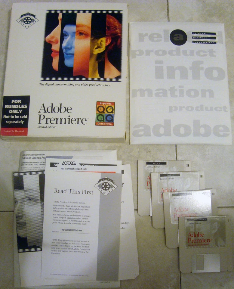 Macintosh: Adobe Premiere Ver 2. Caja de Carton. Buen Estado. - Imagen 1 de 1
