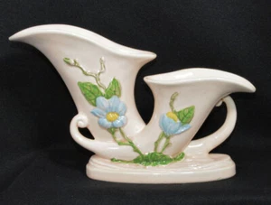 Hull Art Pottery Magnolia Double Cornucopia Vase H-15-12 - Picture 1 of 8