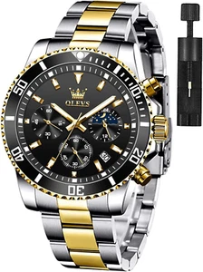 Relojes para Hombre Clásico con Fecha Negocios Vestir Lujo Grande - Picture 1 of 12