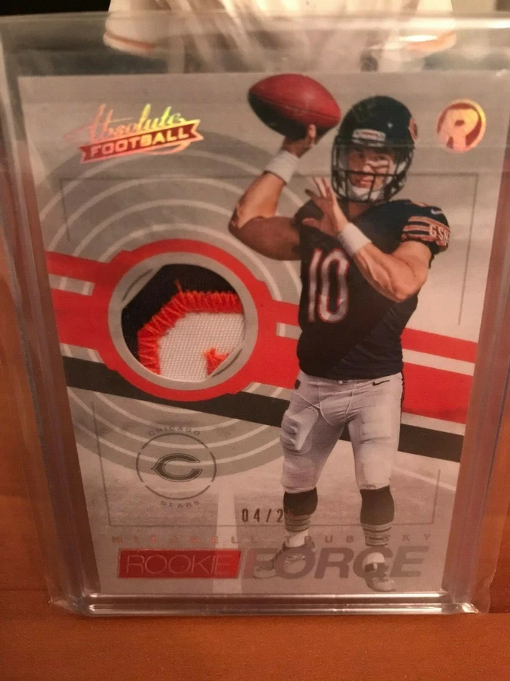 Mitch Trubisky RC Rookie  Panini Absolute Football Rookie Patch /25 - Image 1 of 2