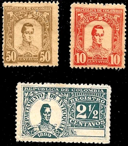 1899 COLOMBIA Local ANTIOQUIA 1899  3 STAMPS🔥🔥 MH OG - Picture 1 of 1