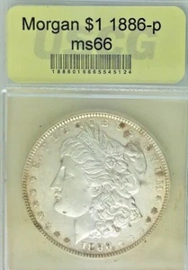 *1886-P $1 USA* "MORGAN SILVER DOLLAR" - Picture 1 of 9